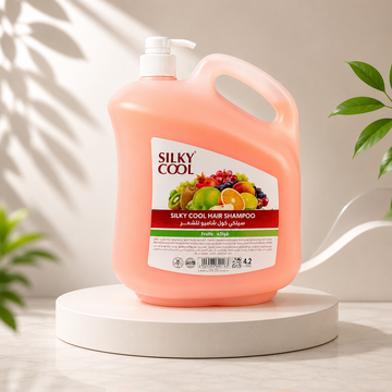شامبو سيلكي كول برائحة الفواكه 4.2 لتر مع مضخة – Silky Cool Fruit Hair Shampoo