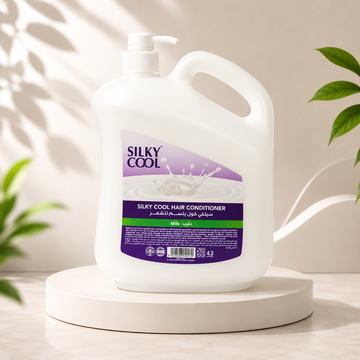 شامبو سيلكي كول بالحليب 4.2 لتر مع مضخة – Silky Cool Milk Hair Shampoo