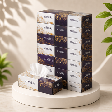 مناديل الملكة الورقية 100 ورقة – كرتون 50 علبة | Al Malika Facial Tissue