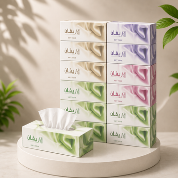 مناديل ريفان الورقية 150 ورقة – كرتون 50 علبة | مناديل وجه ناعمة للاستخدام اليومي