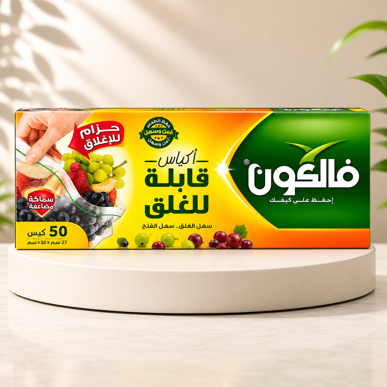 أكياس تخزين طعام "فالكون" قابلة للغلق – عبوة 50 كيس